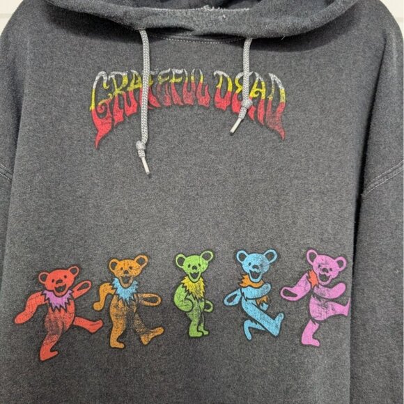 Grateful Dead Dancing Bears Graphic Hoodie Mens Size Medium Gray Sweatshirt - Picture 3 of 9